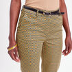 Pantalon city slim ceinturé blanc femme