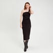 Robe ajustée asymétrique noir femme