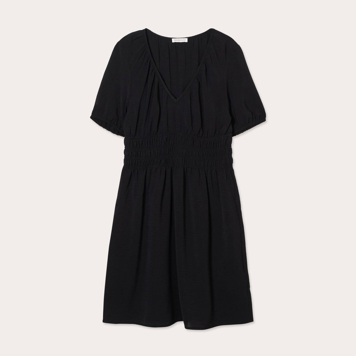 Robe évasée fluide noir femme
