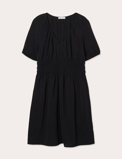 Robe évasée fluide noir femme