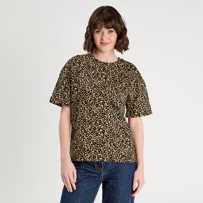 T-shirt manches courtes beige femme