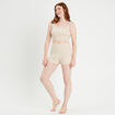 Short ajusté en tricot beige femme