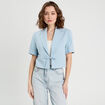 Veste blazer manches courtes bleu clair femme