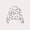 Veste courte boutonnée en jean blanc femme