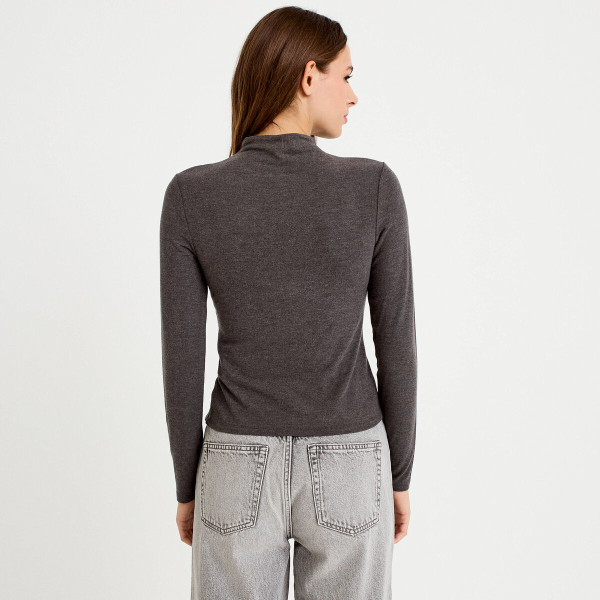 Doudou manches longues ajust&eacute; gris femme