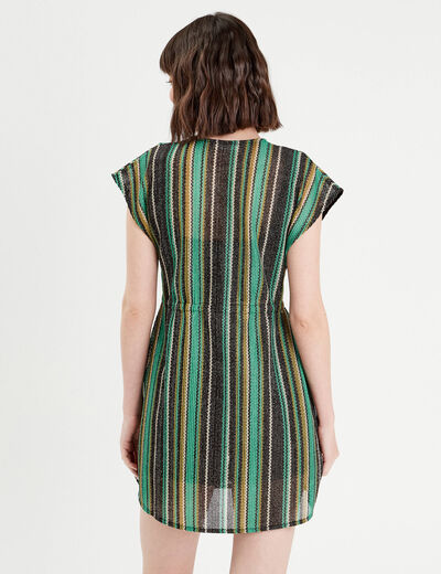 Robe de plage ajourée blanc femme
