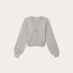 Gilet avec noeud &agrave; strass gris clair femme