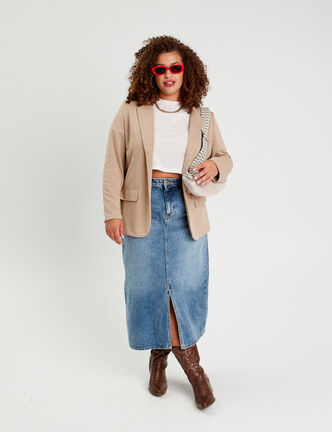Jupe crayon taille standard denim double stone femme