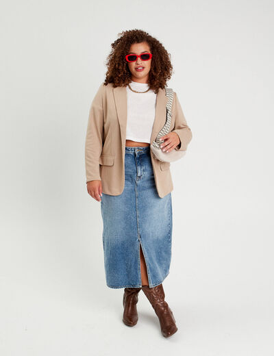 Jupe crayon taille standard denim double stone femme