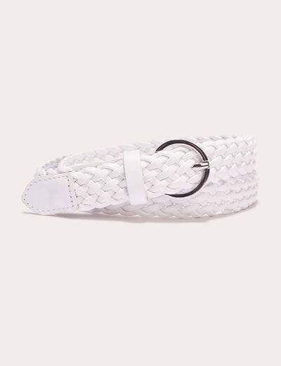 Ceinture tressée ecru femme