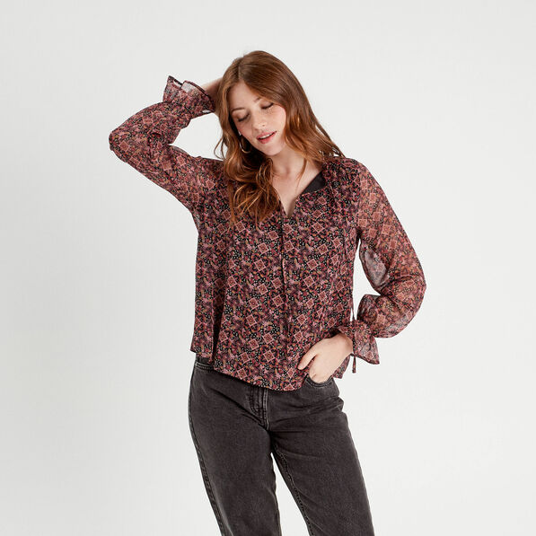 blouse manches longues rose femme Blouse manches longues rose femme