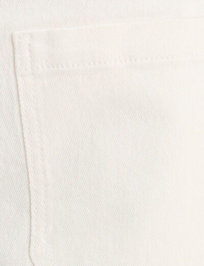 Short en jean droit blanc femme