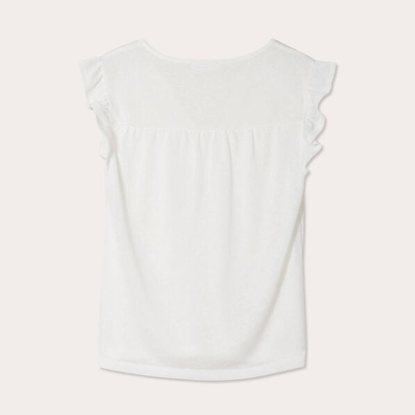 debardeur manches volants ecru femme Débardeur manches volants ecru femme