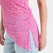 Bandeau ajusté sans manches dentelle rose femme