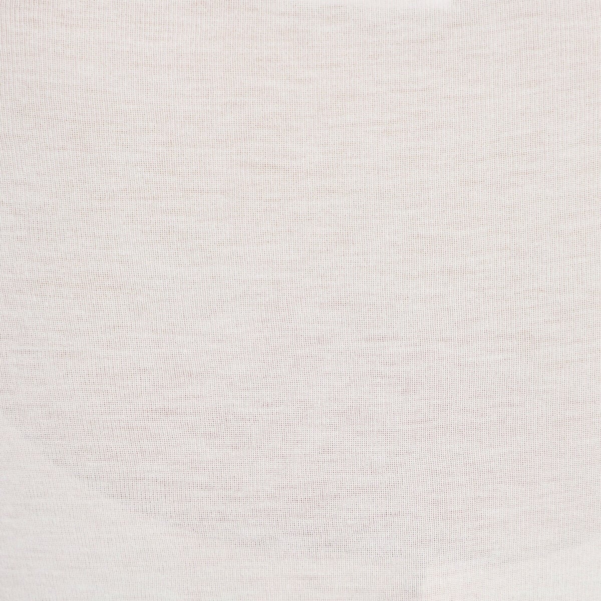 T-shirt col b&eacute;nitier manches longues ecru femme