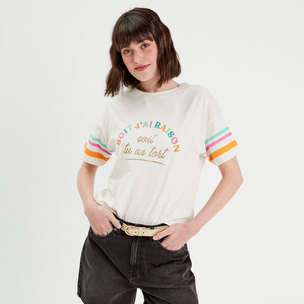 t shirt manches courtes blanc femme T-shirt manches courtes blanc femme