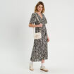 Robe longue évasée blanc femme
