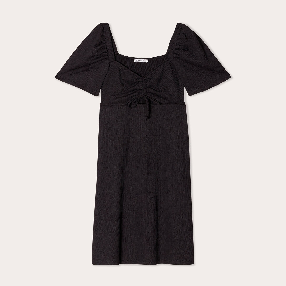 Robe droite avec noeud noir femme