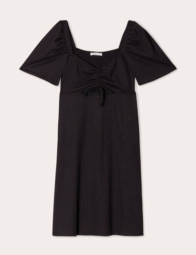 Robe droite avec noeud noir femme
