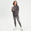 Sweat boutonné col teddy gris foncé femme