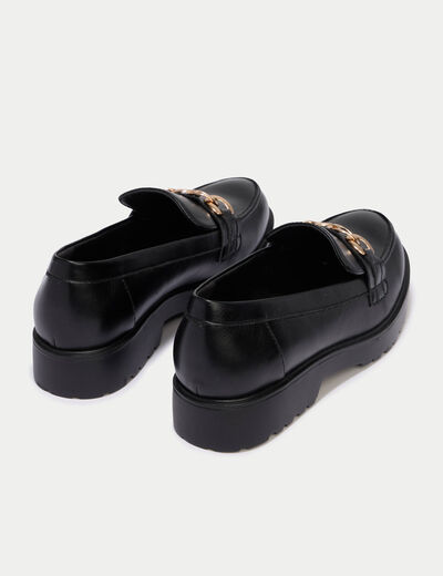 Mocassins avec bijou noir femme