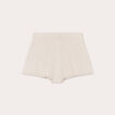 Short ajusté en tricot beige femme