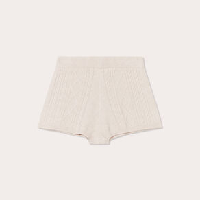short ajuste en tricot beige femme Short ajusté en tricot beige femme