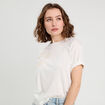 T-shirt manches courtes ecru femme