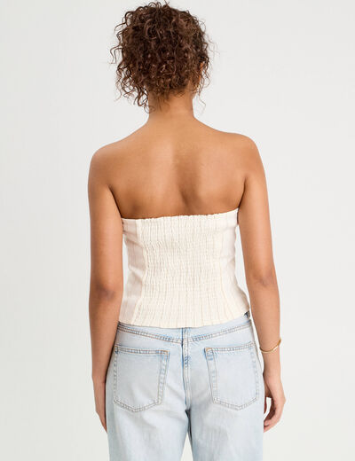 Bustier cintré boutons blanc femme