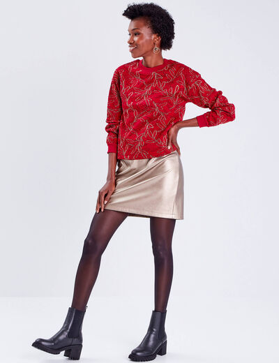 Sweat manches longues rouge femme