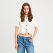 Gilet manches courtes ecru femme
