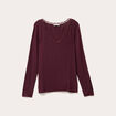 T-shirt manches longues violet foncé femme