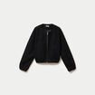 Veste cropped bas resserr&eacute; noir femme