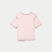 Top col rond manches courtes rose clair femme