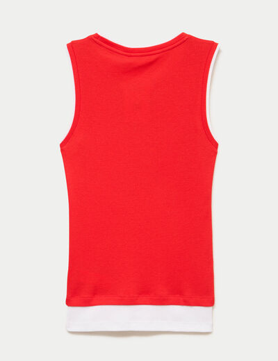 D&eacute;bardeur ajust&eacute; col rond rouge femme