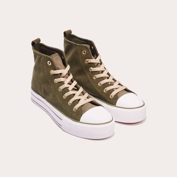 baskets montantes compensees vert kaki femme Baskets montantes compensées vert kaki femme