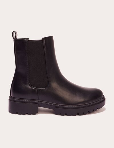 Bottines chelsea crantées noir femme