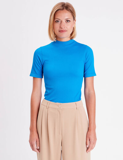 T-shirt manches courtes bleu femme