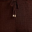 Pantalon large taille standard marron fonc&eacute; femme