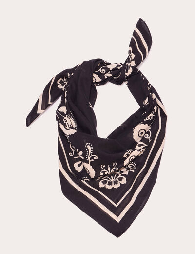 Foulard carré noir femme