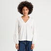 Blouse manches longues ecru femme