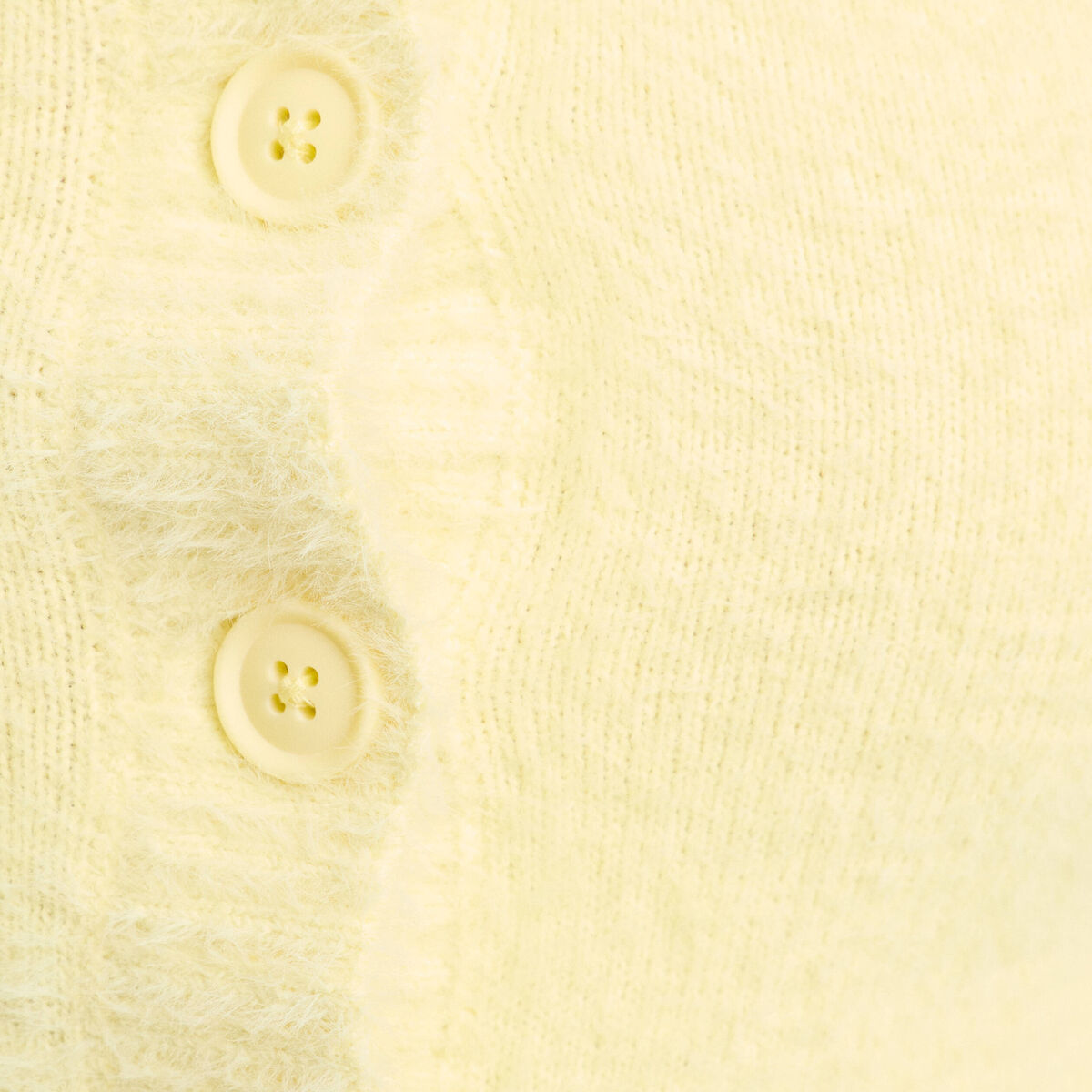 Gilet manches longues cropped jaune clair femme
