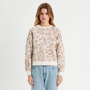 Sweat manches longues blanc femme