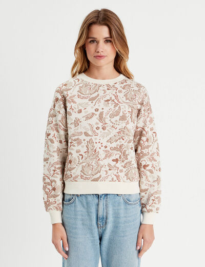 Sweat manches longues blanc femme