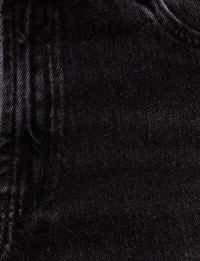 Jean barrel taille haute denim noir femme