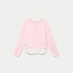 Gilet 2-en-1 col chemise manches longues rose clair femme