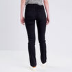 Jeans droit taille haute denim noir femme