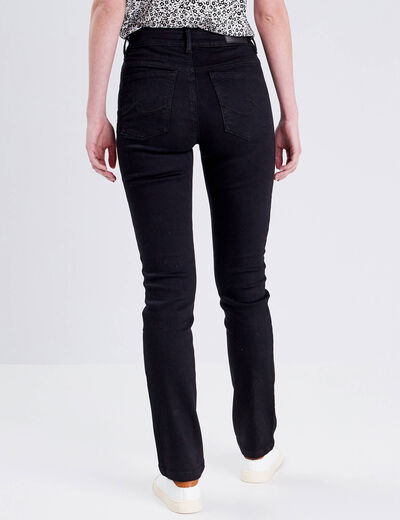 Jeans droit taille haute denim noir femme