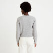 Gilet manches longues col rond gris clair femme