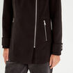 Manteau droit avec capuche noir femme